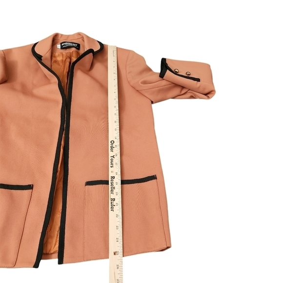 Givenchy Sport Blazer Womens 10 Brown Orange Open Jacket Office Career Button‎ - Picture 8 of 8